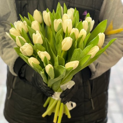 Букеты белых тюльпанов на 8 марта - купить с доставкой в по Волоколамску